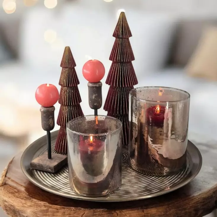 Alumiininen kynttilälautanen 50 cm kulta - Kynttilälautaset - 4098412 - 1