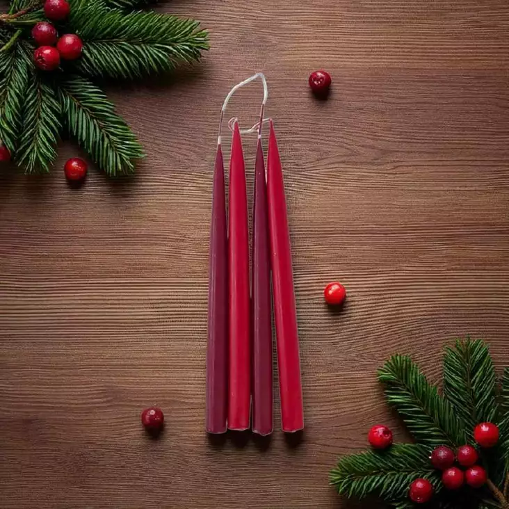 Ant.pari 2,2x30 cm, viini & punainen - Antiikkikynttilät - 14010-1312 - 1