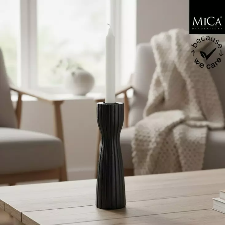 Indiana puinen kynttilänjalka 20 cm - Kynttilänjalat kruunukynttilöille - 40-1144652 - 1