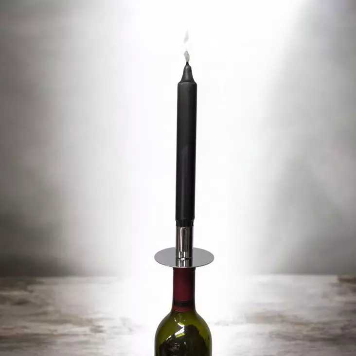 Kynttilänjalka pulloon, hopea - Kynttilänjalat kruunukynttilöille - 52094-42 - 1