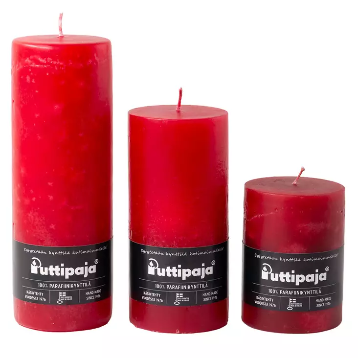 Läpivärjätty pöytäkynttilä, tummanpunainen - Yksiväriset pöytäkynttilät - 1570412 - 1