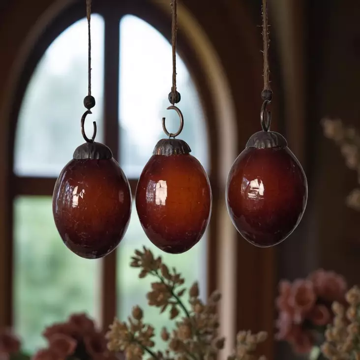 Lasimuna 7,5 cm, krakeloitu ruskea - Pääsiäinen - 53515762 - 1