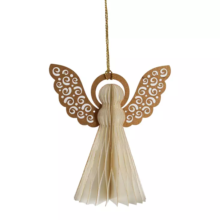 Paperienkeli, kerma 12 cm - Joulukoristeet - 881812-02 - 1