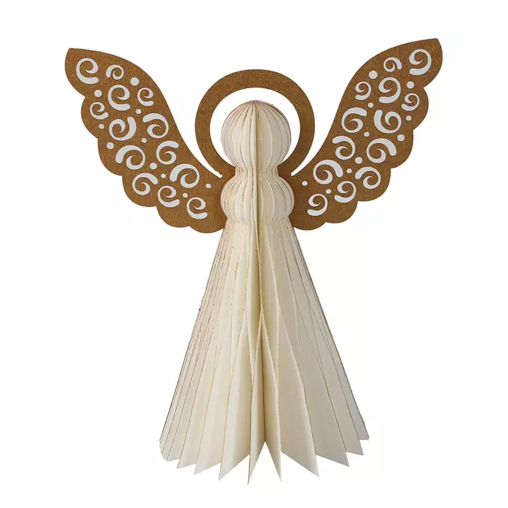 Paperienkeli, kerma 20 cm - Joulukoristeet - 881820-02 - 1