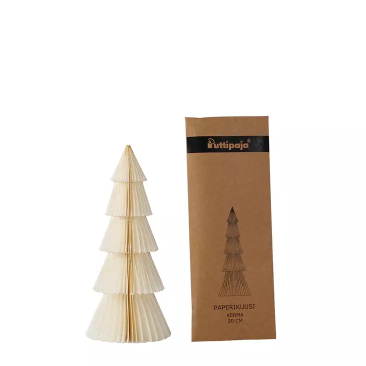 Paperikuusi, kerma, 20 cm - Joulukoristeet - 881920-02 - 1