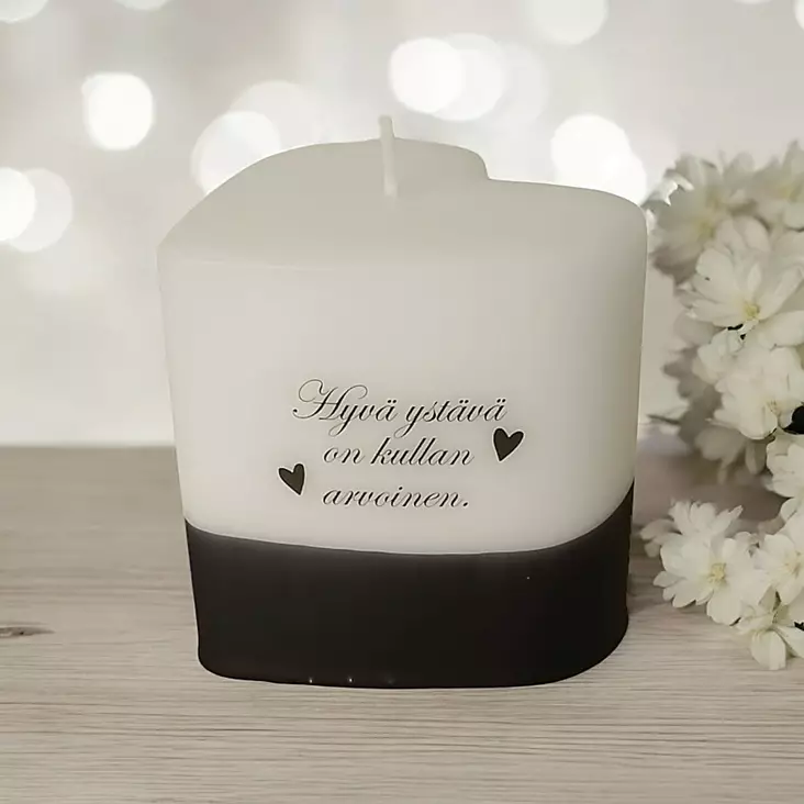 Hyvä ystävä on kullan arvoinen, musta - Ystävänpäiväkynttilät - 2714108ys30-2 - 1