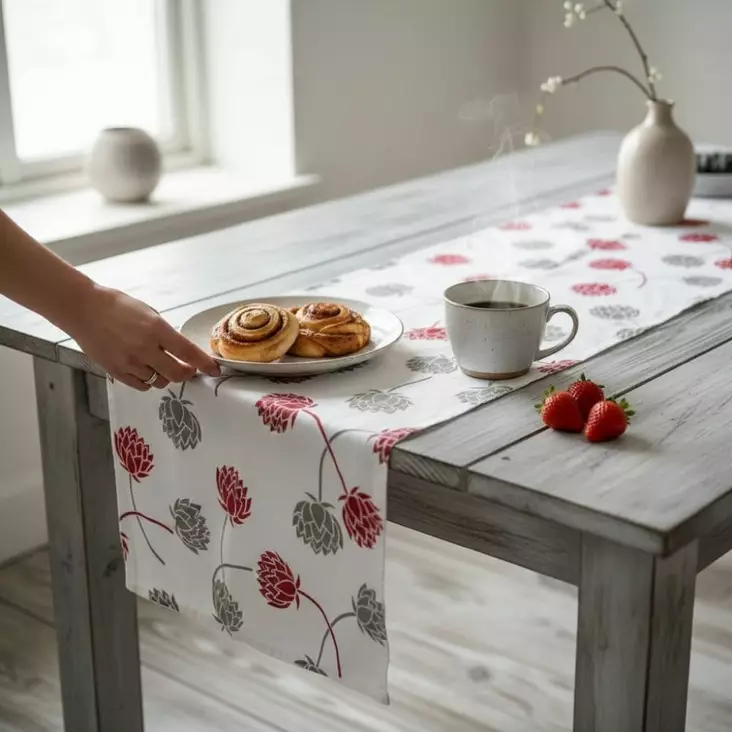 Pioni-kaitaliina, punainen - Keittiötekstiilit - 448279-12 - 1