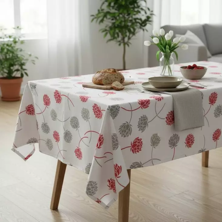 Pioni pöytäliina 150x240, punainen - Keittiötekstiilit - 448281-12 - 1
