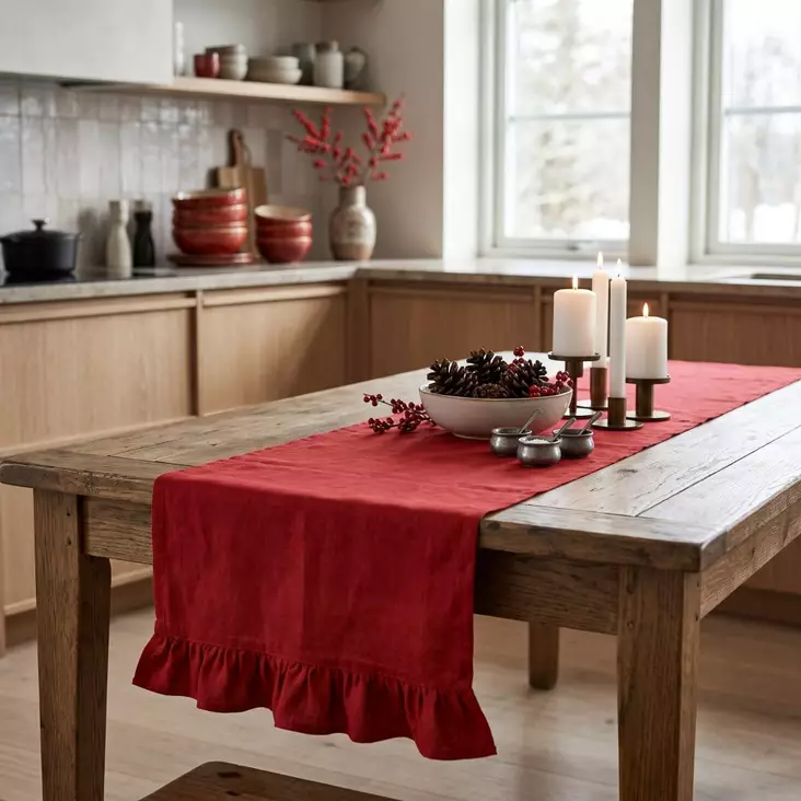 Romantiikka-kaitaliina 40x140 cm - Keittiötekstiilit - 442328-12 - 1