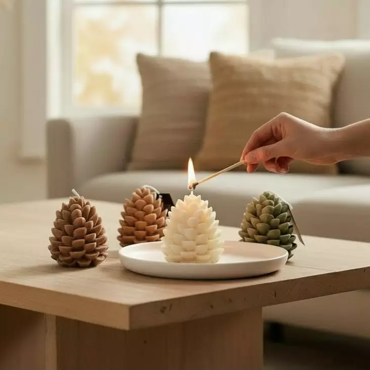 Soijavaha käpykynttilä, kerma - Soijavahakynttilät - 2809002 - 1