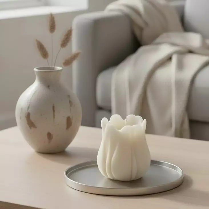 Soijavaha tulppaanikynttilä kerma - Soijavahakynttilät - 2807002 - 1