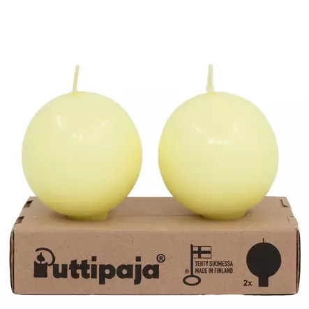 Jalallinen pallokynttilä, vaaleankeltainen, 2 kpl/pkt - Pallokynttilät - 1402003 - 2