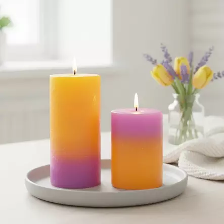 Raitakynttilä tikkari, keltainen - Raidalliset pöytäkynttilät - 16704-ti-0523 - 1