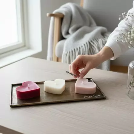 Sydänkynttilä pieni, viini soijavaha - Soijavahakynttilät - 2816007-13 - 2