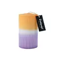 Dip dye vekkikynttilä keltainen, lila 12 cm - Dip dye -raitakynttilät - 14604V-0523 - 6