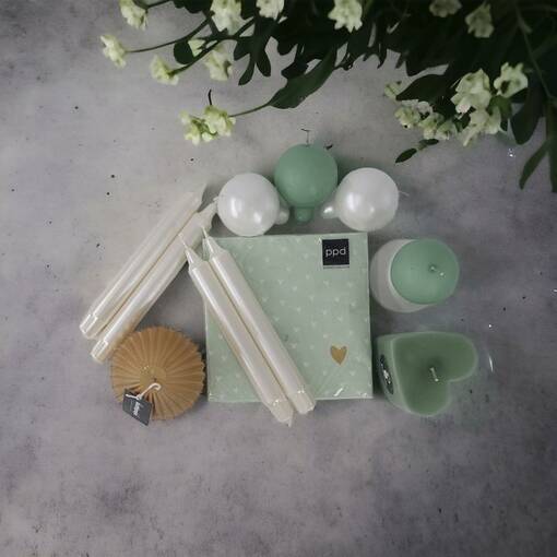 Kynttilä ja serviettipkt "Little hearts" - Kaikki kynttilät - 9140-24-3343 - 1