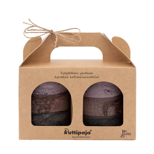 Lahjapakkaus tervakynttilä, luumuraita - Tervakynttilät - 1240453 - 1