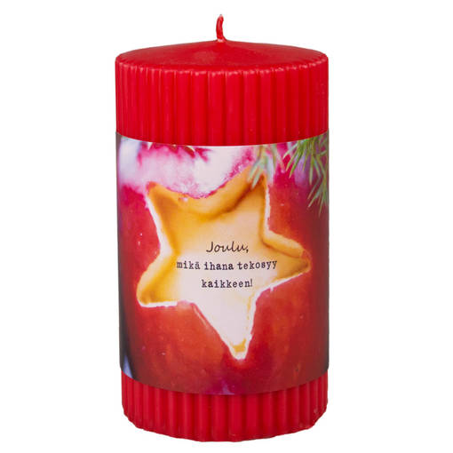 Mietelausekynttilä 7x12 cm, Joulu mikä ihana - Mietelausekynttilät - 291460413 - 1