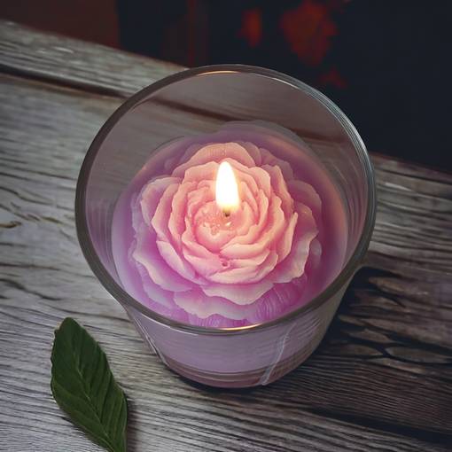 Pionikynttilä lasipurkissa, lila - Läpivärjätyt muotokynttilät - 15434752-23 - 1