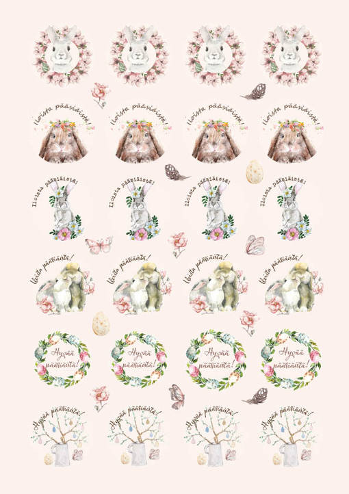 Tarra-arkki pääsiäiseen, roosa, 40 mm - Pakettikoristeet - 10168-3 - 1