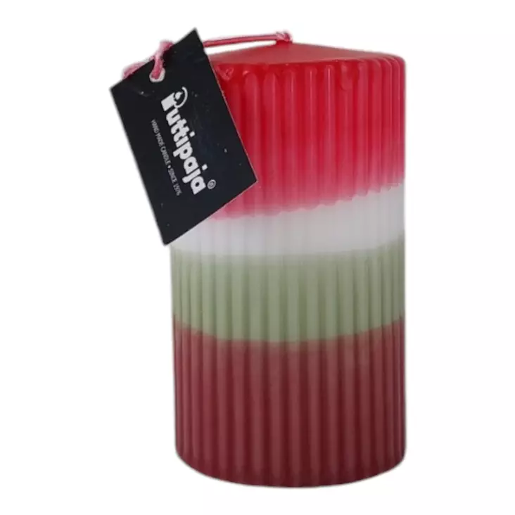 Dip dye vekkikynttilä puolukka 12 cm - Dip dye -raitakynttilät - 14604V-121713 - 1