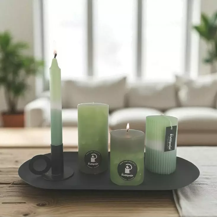 Raitakynttilä tikkari, lehmus - Raidalliset pöytäkynttilät - 16704-ti-1533 - 1