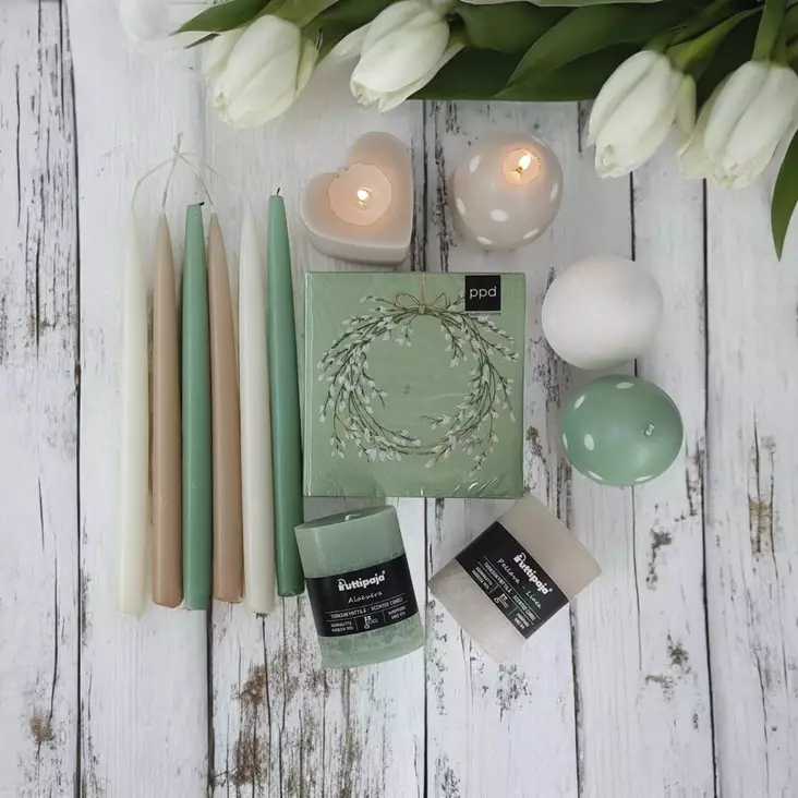 Kynttilä ja serviettipakettit "Springtime Wreath" - Kaikki kynttilät - 9140-24-2833 - 1