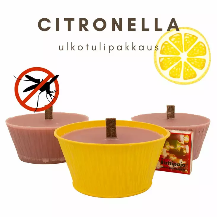 Citronella ulkotulipakkaus 8 cm, keltainen - Ulkotulet - 7917204C-05-3 - 1