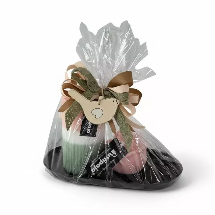 Dipdye-ruusu lahjapakkaus aprikoosi-salvia - Valmiit lahjapaketit - 7914604V-0633 - 1