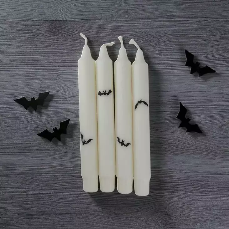 Halloween kruunukynttilät lepakot, 4 kpl/pkt - Halloweenkynttilät - 29013-ha-0130-3 - 1