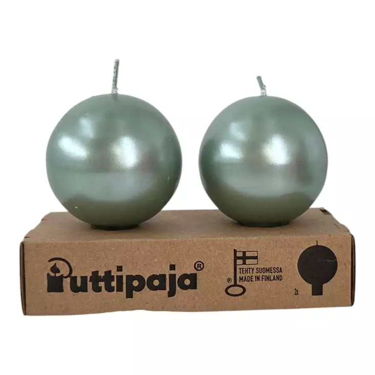 Helmiäishohto pallokynttilä, salvia, 2 kpl/pkt - Metallihohtokynttilät - 1902033 - 1