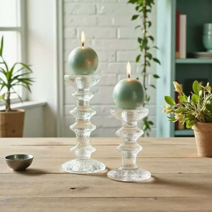 Helmiäishohto pallokynttilä, salvia, 2 kpl/pkt - Metallihohtokynttilät - 1902033 - 1
