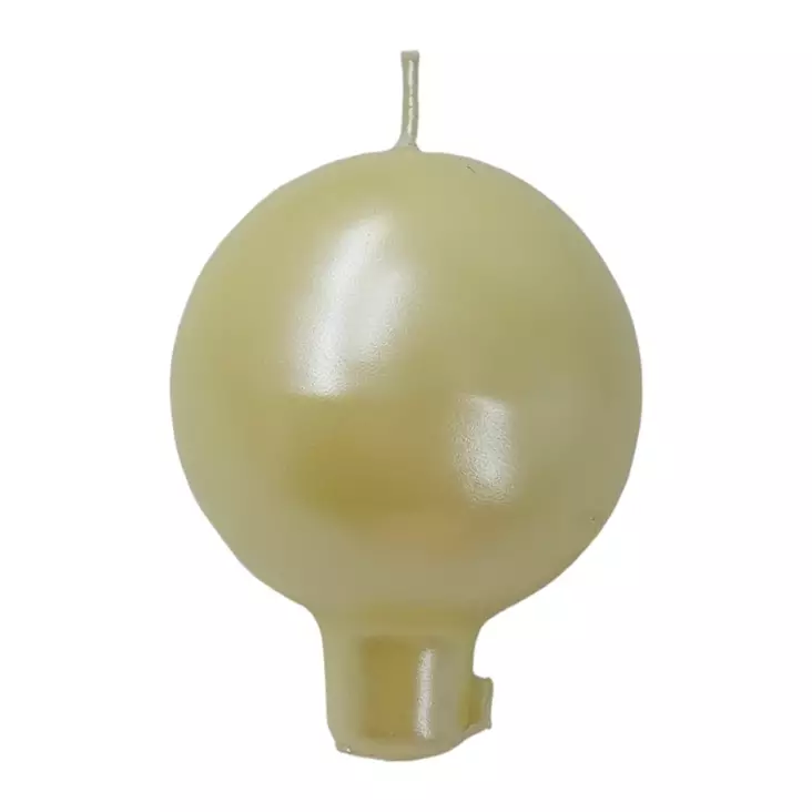 Helmiäishohtoinen pallokynttilä, vaaleankeltainen - Metallihohtokynttilät - 1902003 - 1