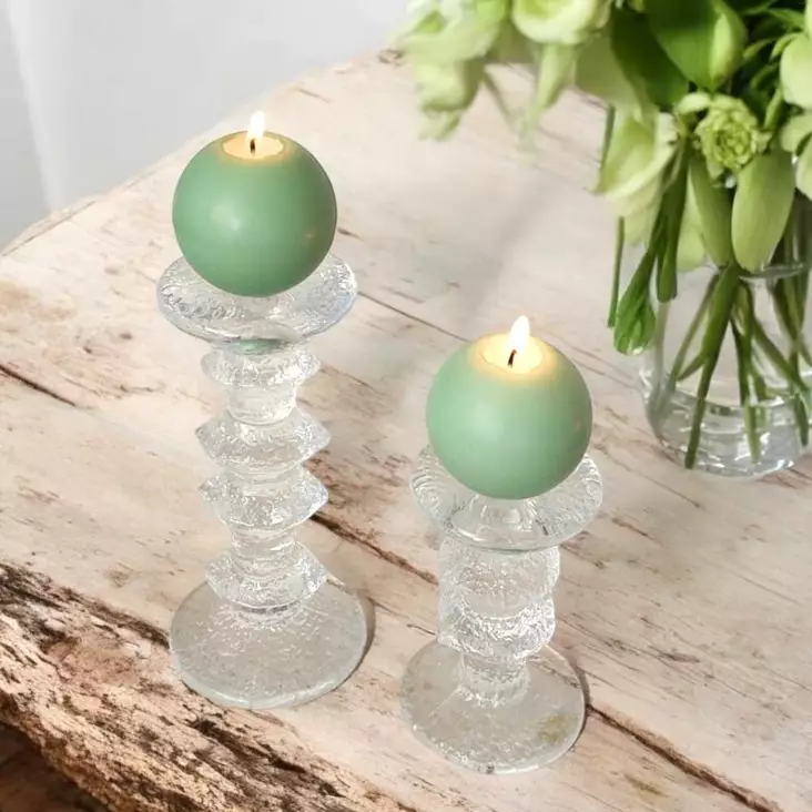 Jalallinen pallokynttilä, salvia, 2 kpl/pkt - Pallokynttilät - 1402033 - 1