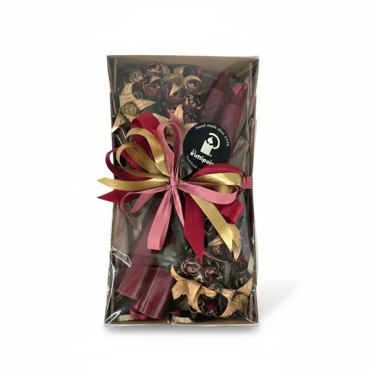 Joululahja: viinipunaiset kruunukynttilät ja mansetit - Valmiit lahjapaketit - 79-3371289-13 - 1