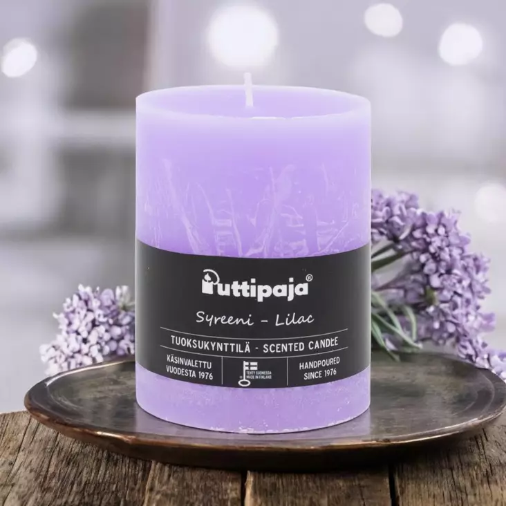 Läpivärjätty tuoksukynttilä 10cm, Syreeni - Tuoksukynttilät - 2000423 - 1