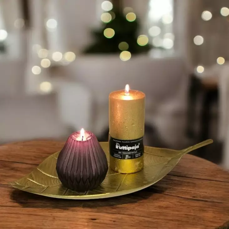 Lehti kynttilänalunen 44x23x3 cm - Metalliset kynttilänaluset - 40-1137523 - 1