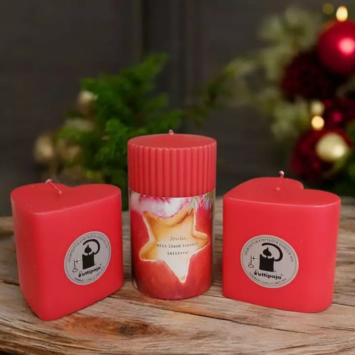 Mietelause- ja sydänkynttiläpaketti Joulu, mikä ihana tekosyy - Mietelausekynttilät - 79291460413 - 1