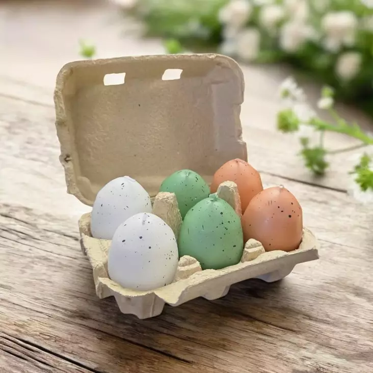 Munakynttilät, 6 kpl, Salvialajitelma - Pääsiäiskynttilät - 14016MR-6-33 - 1