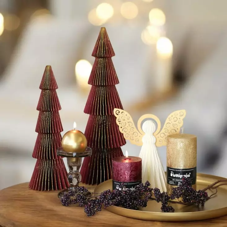 Paperikuusi, viini, 40 cm - Joulukoristeet - 881940-13 - 1