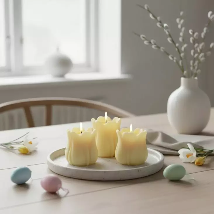 Soijavaha tulppaanikynttilä vaaleankeltainen - Soijavahakynttilät - 2807003 - 1