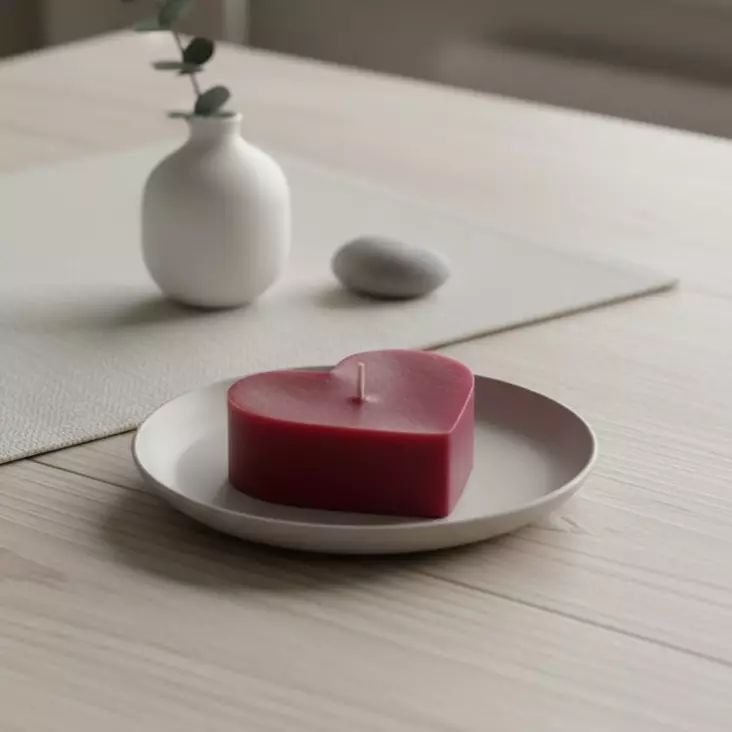 Sydänkynttilä pieni, viini soijavaha - Soijavahakynttilät - 2816007-13 - 1