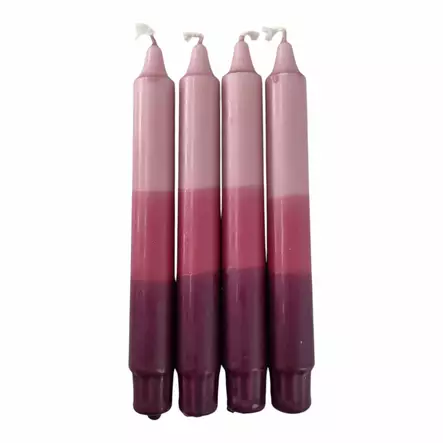 Dip dye kruunukynttilät Vanha roosa 4 kpl/pkt - Dip Dye kruunukynttilät - 14014-859224-4 - 2