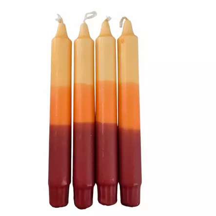 Dip dye kruunukynttilät keltainen-oranssi, 4 kpl/pkt - Dip Dye kruunukynttilät - 14014-051055-4 - 2