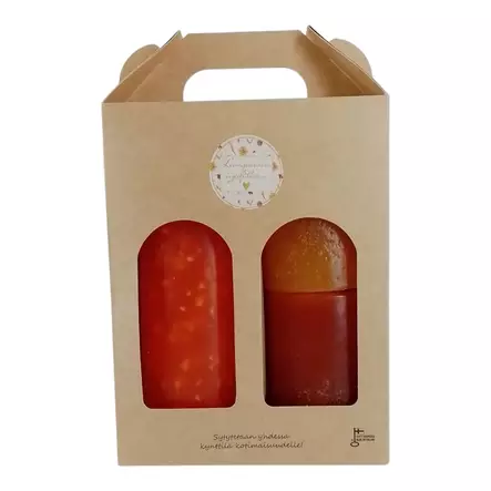 Läpivärjätyt kynttilät lahjapakkauksessa, 3 kpl syyssävyt - Yksiväriset pöytäkynttilät - 85-7934 - 1