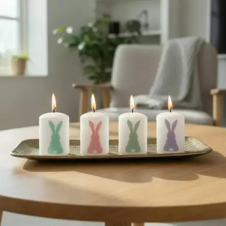 Pupu-kynttiläpakkaus, 4 kpl/pkt, pastelli - Pääsiäiskynttilät - 27112-pa-03-4 - 1