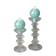 Helmiäishohto pallokynttilä, vedenvihreä, 2 kpl/pkt - Metallihohtokynttilät - 1902034 - 2