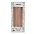 OLIVA-kruunukynttilä 4 kpl/pkt, kaakao - Oliva-oliivikynttilät - 2111326-4 - 2