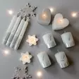 Dip dye Adventti -pöytäkynttilä pkt, hopea - Adventtikynttilät - 27112-ad-42-4 - 4