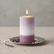 Dip dye vekkikynttilä laventeli, lila, luumu 12 cm - Dip dye -raitakynttilät - 14604V-2324 - 1